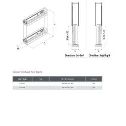 Starax 2211 Yandan Teleskopik Raylı Şişelik Frenli Antrasit Modül 15cm (S-2211-A) - 3