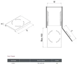 Starax 2241 Raylı Tüpçek Antrasit Modül 40cm (S-2241-A) - 3