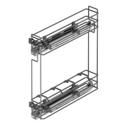 Starax 2478 Gizli Raylı Sol Şişelik Çift Açılım Frenli Ahşap Tablalı Antrasit Modül 15cm (S-2478-A) - 2