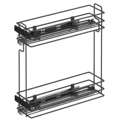 Starax 2494 Gizli Raylı Sağ Deterjanlık Çift Açılım Frenli Ahşap Tablalı Antrasit Modül 25cm (S-2494-A) - 2