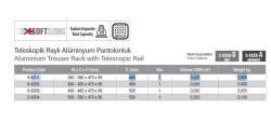 Starax 40cm Teleskopik Raylı Alüminyum Pantolonluk (S-6201-G) - 4