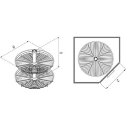 Starax 4/4 Döner Sepet Takımı Krom 60cm (S-3031-C) - 2