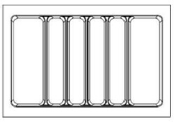 Starax 74x49 Gri Plastik Kepçelik 6 Gözlü Modül 80cm (S-2689-GP) - 1