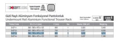 Starax 80cm Gizli Raylı Alüminyum Fonksiyonel Pantolonluk (S-6713-A) - 3