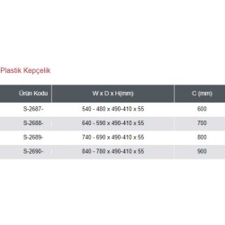 Starax 84x49 Antrasit Plastik Kepçelik 7 Gözlü Modül 90cm (S-2690-AP) - 2