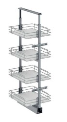 Starax Ahşap Tabanlı 4 Sepetli 30cm Raylı Kiler Sistemi (S-1519-C) - 1