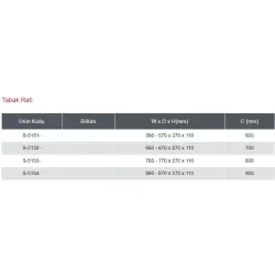 Starax Alüminyum Profil Tepsili Tabaklık & Bardaklık Seti Krom 90cm (S-5154-C) - 2