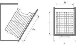 Starax Askılı Çamaşır Sepeti Antrasit 45 cm (S-8114-A) - 2