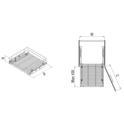 Starax Bağımsız Çift Açılım Gizli Raylı Çekmece Antrasit Modül 40cm (S-2332-P-A) - 3