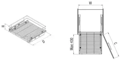 Starax Bağımsız Çift Açılım Gizli Raylı Çekmece Frenli Krom Modül 40cm (S-2332-C) - 3