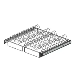 Starax Bağımsız Teleskopik Raylı Tabaklık Krom Modül 60cm (S-2232-C) - 2