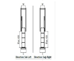 Starax Çift Açılım Gizli Raylı 4 Sepetli Ahşap Tabanlı Sol Şişelik Frenli Krom 15cm (S-2919-C) - 2