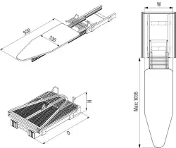 Starax 6616 Dolap içi Katlanır Ütü Masası Antrasit 40cm (S-6616-A) - 2