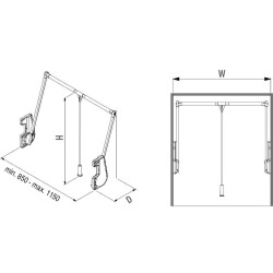 Starax Gardırop Asansörü Destek Parçası (15 Kg) Antrasit (S-6019-A) - 3