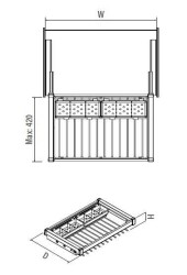 Starax Gizli Raylı Alüminyum Fonksiyonel Pantolonluk Frenli Antrasit 90cm (S-6714-A) - 3