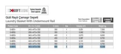 Starax Gizli Raylı Çamaşır Sepeti Frenli Antrasit 60cm (S-8057-A) - 3