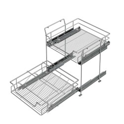 Starax Gizli Raylı Çekmece ve Ayakkabılık Ünitesi Krom (S-6121-C) - 2