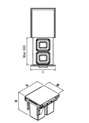 Starax Kapağa Monte Çöp Kovası Frenli 50cm Antrasit 12+12+1 Litre (S-2383-A) - 3