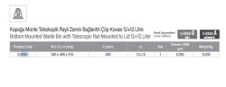 Starax Kapağa Monte Teleskopik Raylı Zemin Bağlantılı Çöp Kovası 12+12 Litre (S-2581-A) - 3