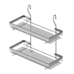 Starax Klasik İki Büyük Raflı Baharatlık Krom (S-4006-C) - 2