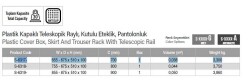 Starax Plastik Kapaklı Teleskopik Raylı Kutulu Eteklik & Pantolonluk Gri 70cm (S-6317-G) - 4