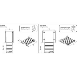 Starax Plastik Kapaklı Teleskopik Raylı Pantolonluk Gri 80cm (S-6307-G) - 2