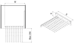 Starax Raylı Pantolon Askısı Antrasit 500 x 420 x 90mm (S-6035-A) - 3