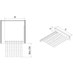 Starax Raylı Pantolon Askısı Gri 500 x 420 x 90mm (S-6035-G) - 2