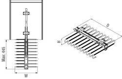 Starax Tavan Bağlantılı Raylı Pantolon Askısı Antrasit 34x46cm (S-6545-A) - 1