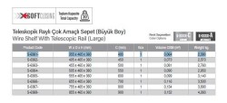 Starax Teleskopik Raylı Çok Amaçlı Büyük Boy Sepet Modül 40cm Krom (S-6361-C) - 3