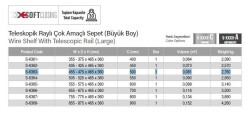 Starax Teleskopik Raylı Çok Amaçlı Büyük Boy Sepet Modül 50cm Krom (S-6363-C) - 3