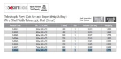 Starax Teleskopik Raylı Çok Amaçlı Küçük Boy Sepet (S-6348-C) - 3