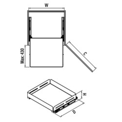 Starax Unique Box Bağımsız Çift Açılım Gizli Raylı Çekmece Antrasit Modül 45cm (S-2333-UB-A) - 3