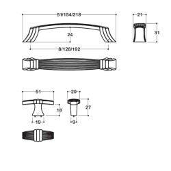 System 128mm Antik Gümüş Seri Sonu (SY4255 0128 OSM) - 2