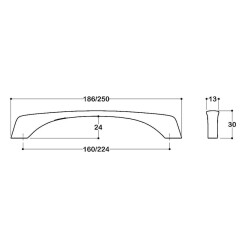 System 160mm Antrasit / Füme Kulp (SY4635 0160 BBN) - 3