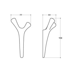 System 2070 Portmanto Askılığı Inox 77mm (AS2070 0077 NB) - 2