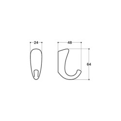 System 2085 Portmanto Askılığı Nikel Saten 24mm (AS2085 0024 NB) - 2