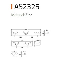 System 2325 Yapışkanlı Askı Gold Renk 255mm (AS2325 0255 GL-GL) - 2