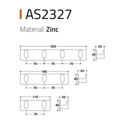 System 2327 Yapışkanlı Askı Krom Renk (AS2327 0045 CR-CR) - 2