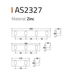 System 2327 Yapışkanlı Askı Siyah Renk 115mm (AS2327 0185 AL6-AL6) - 2