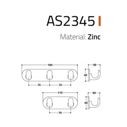 System 2345 Yapışkanlı Askı Altın Rengi 100mm (AS2345 0100 GL-GL) - 2