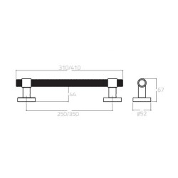 System 9630 Çekme Kapı Kolu Antik Renk 250mm (PH9630 0250 ABM-ABM-ABM) - 2