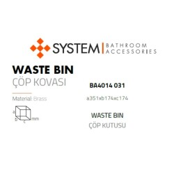 System Banyo Çöp Kovası 3 Lt Rose Renk (BA4014 031 RS-RS) - 2