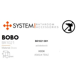 System Bobo Duvara Monte Yapışkanlı Askılık Altın / Gold Renk (BA1021 001 GL) - 2