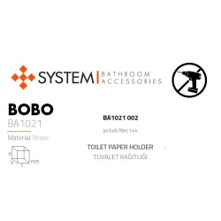 System Bobo Duvara Monte Yapışkanlı Tuvalet Kağıtlığı Gold / Altın (BA1021 002 GL) - 2