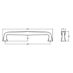 System Çekme Kapı Kolu Antik Gümüş Renk 300mm (PH9555 0300 OSM) - 3