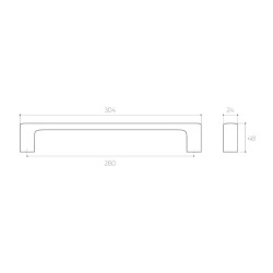 System Çekme Kapı Kolu Antik Renk 280mm (PH9585 0280 ABM) - 3