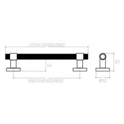 System Çekme Kapı Kolu Antik Renk 600mm (PH9630 0600 ABM-ABM-ABM) - 4