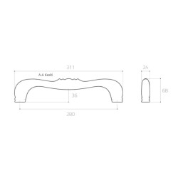 System Çekme Kapı Kolu Antik Sarı Renk 280mm (PH9560 0280 ABM) - 3