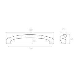 System Çekme Kapı Kolu Antik SarıRenk 280mm (PH9570 0280 ABM) - 3